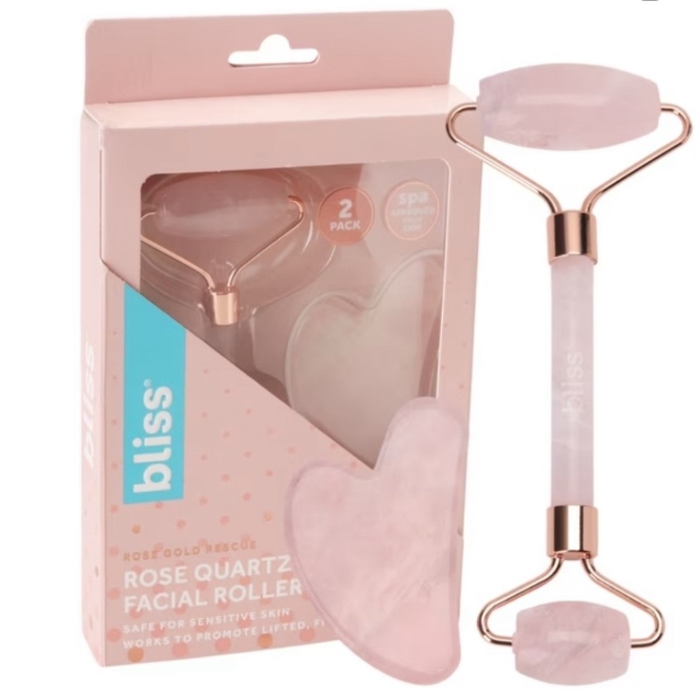 Bliss Pink and Rose Gold Facial Roller Duo
